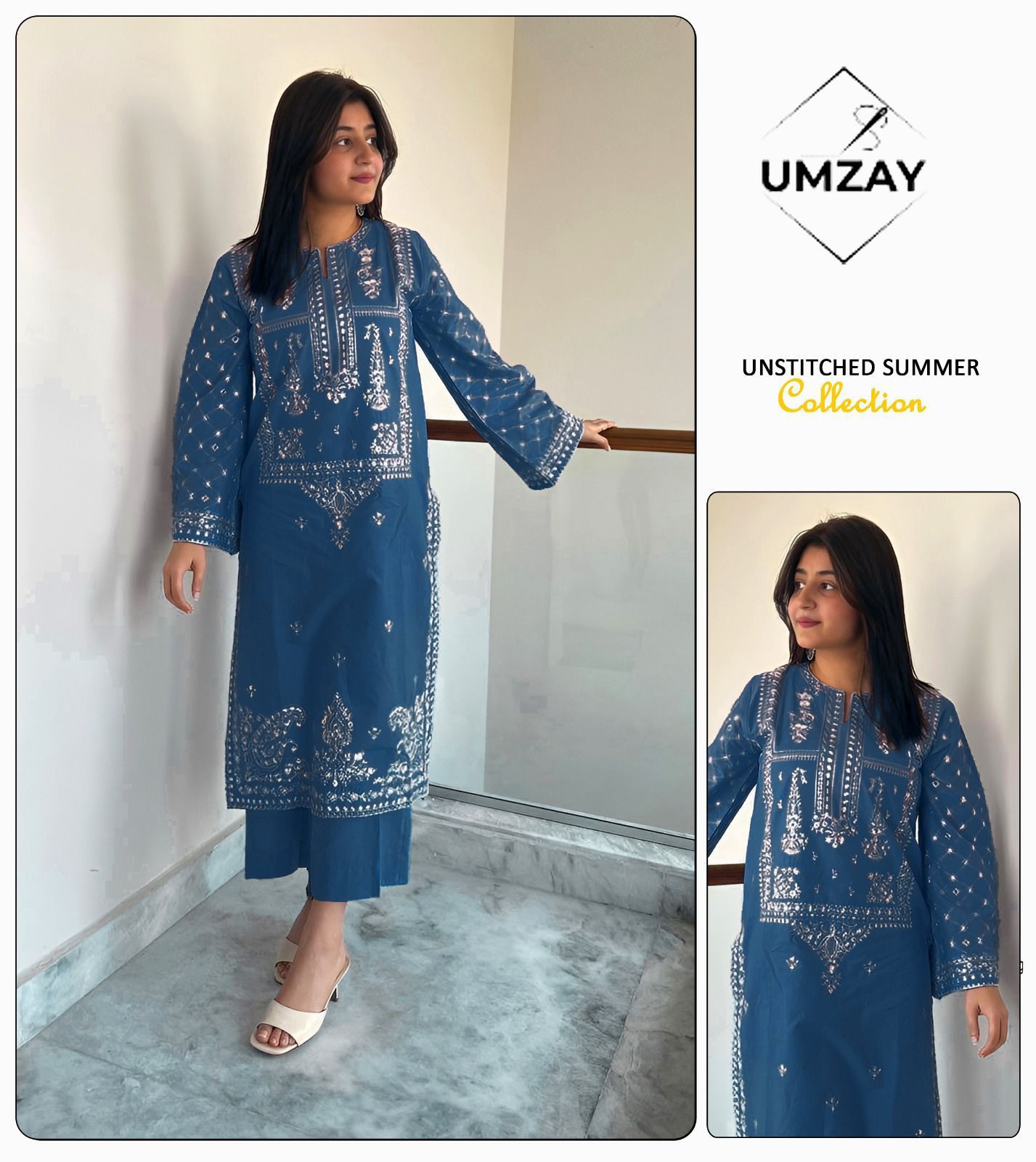 UMZAY LAWN FANCY EMBROIDED 2PC