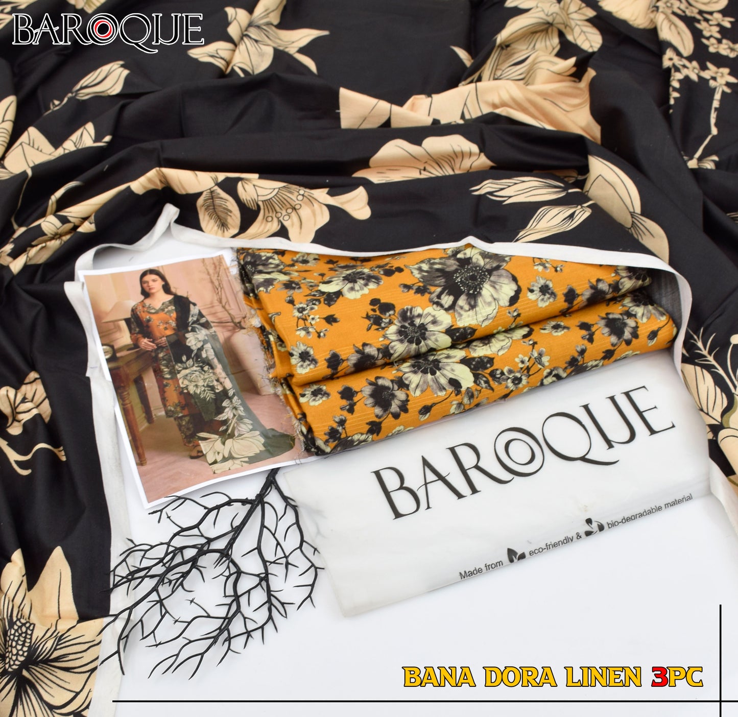BANA DORIYA LINEN WITH LINEN DUPATTA