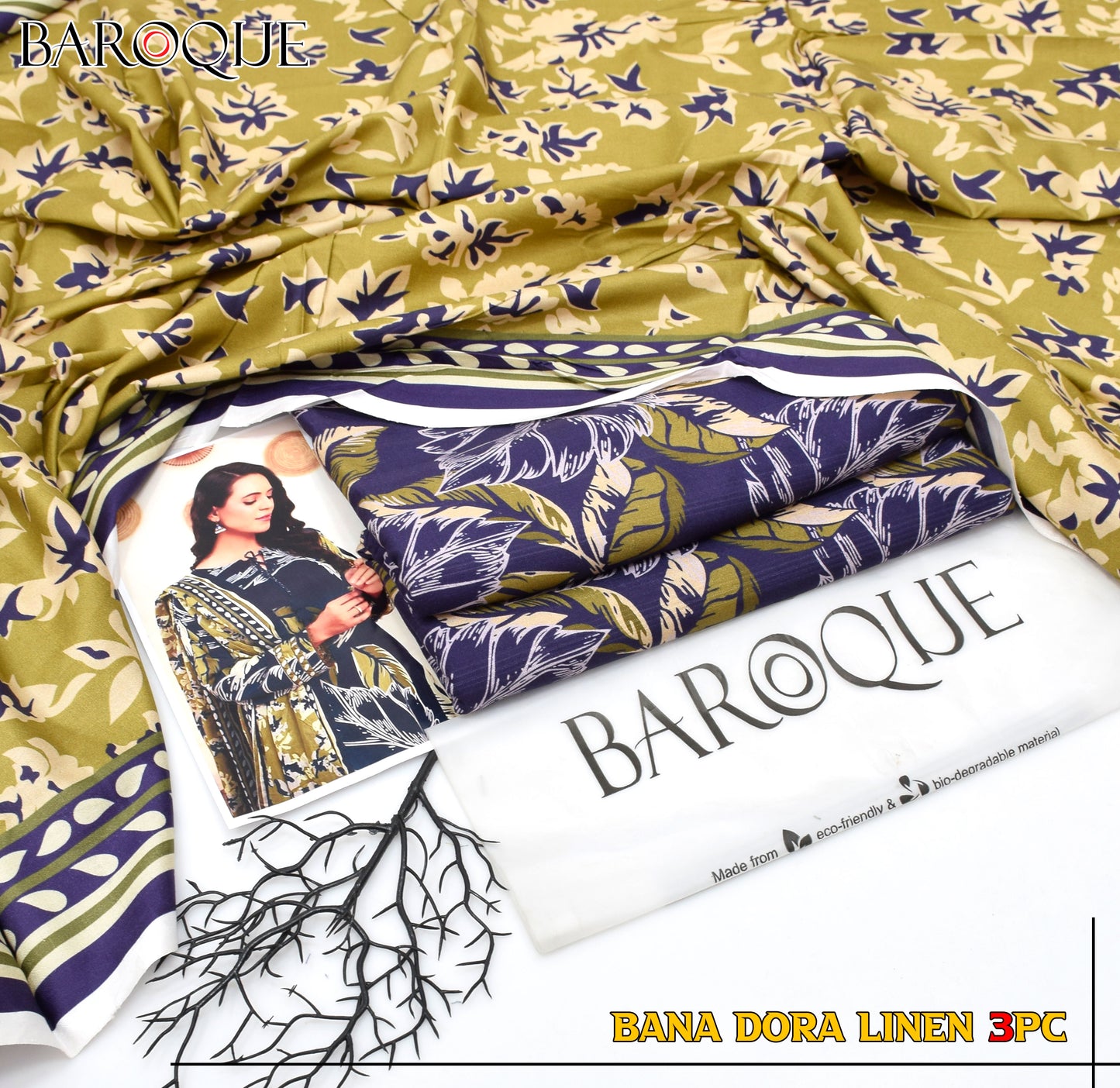 BANA DORIYA LINEN WITH LINEN DUPATTA