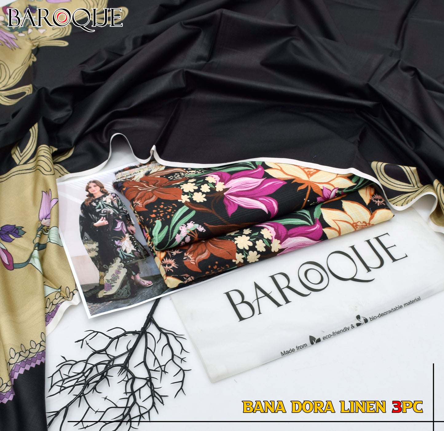 BANA DORIYA LINEN WITH LINEN DUPATTA