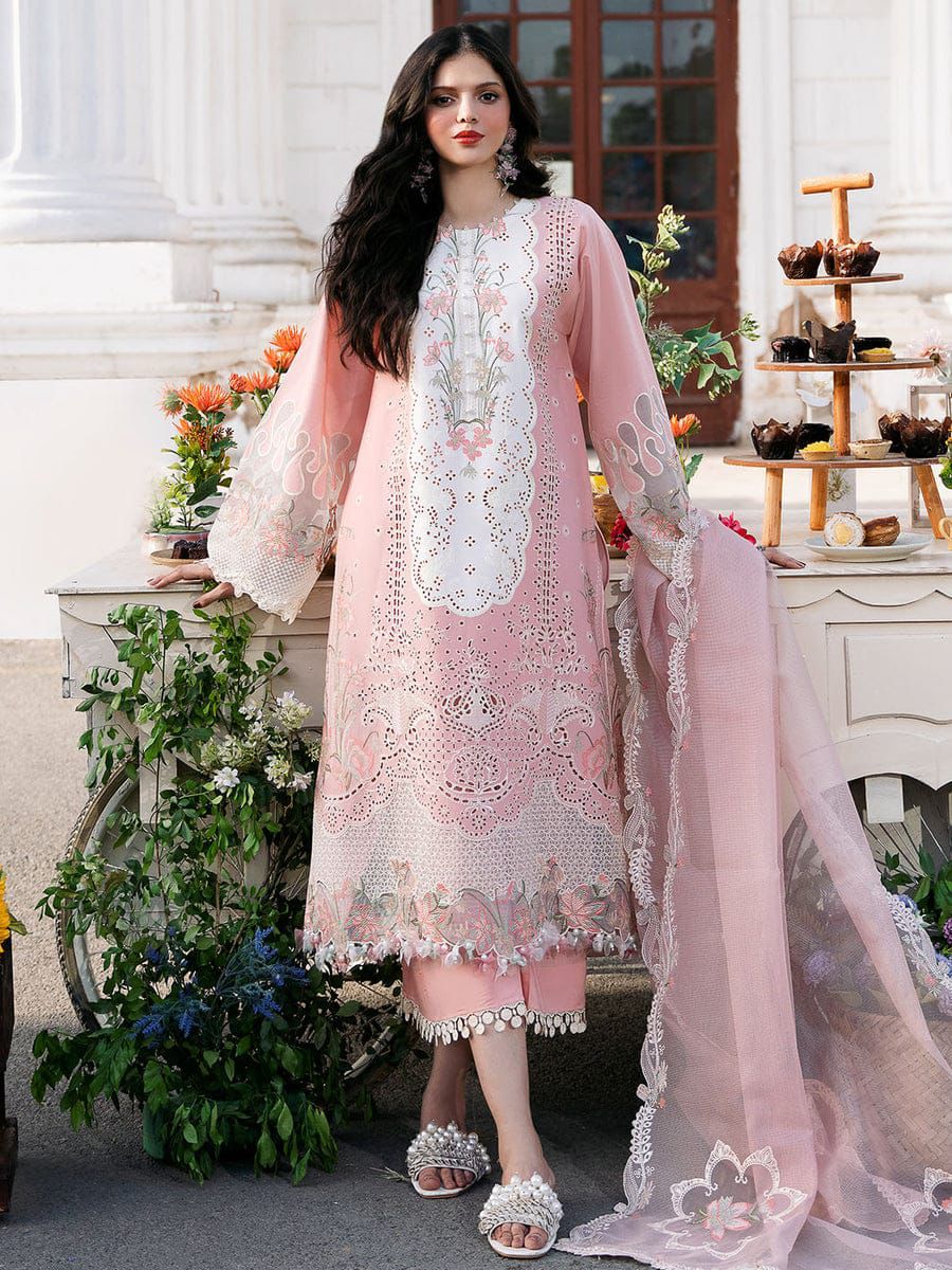 BIN ILYAS FANCY BOORING EMBROIDED 3PC WITH KHAADI NET FANCY DUPATTA