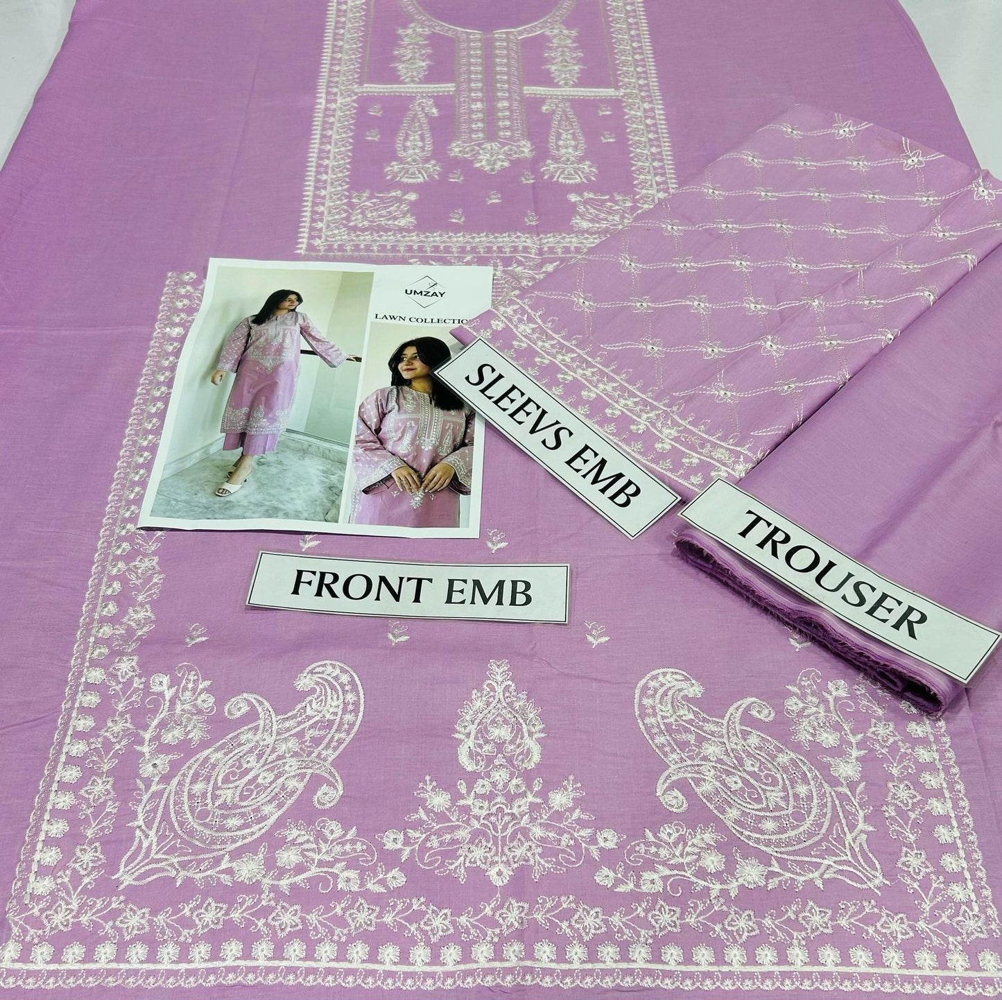 UMZAY LAWN FANCY EMBROIDED 2PC