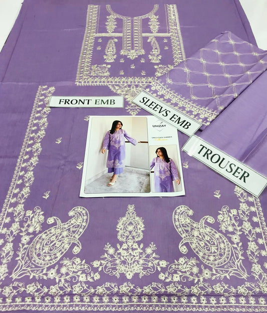 UMZAY LAWN FANCY EMBROIDED 2PC