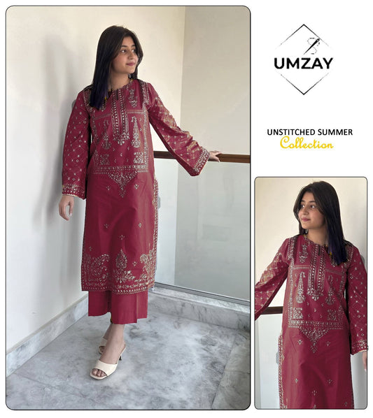 UMZAY LAWN FANCY EMBROIDED 2PC