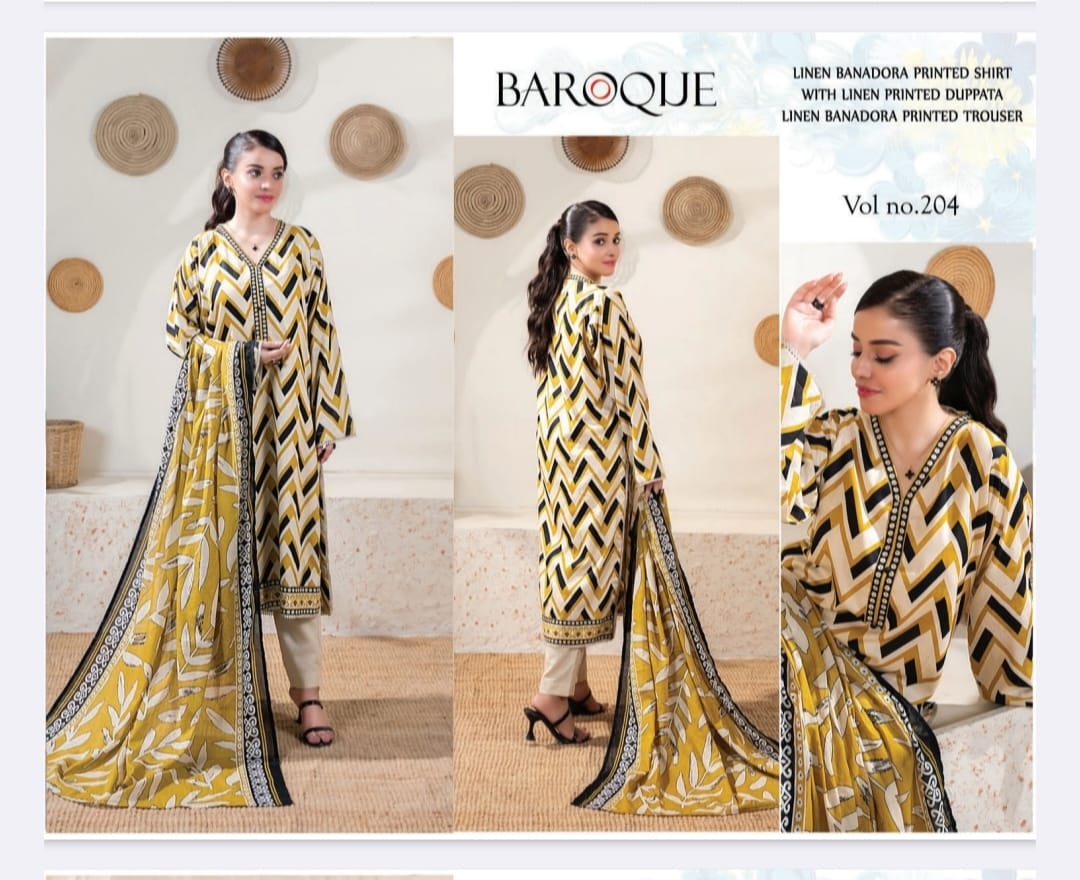 BANA DORIYA LINEN WITH LINEN DUPATTA