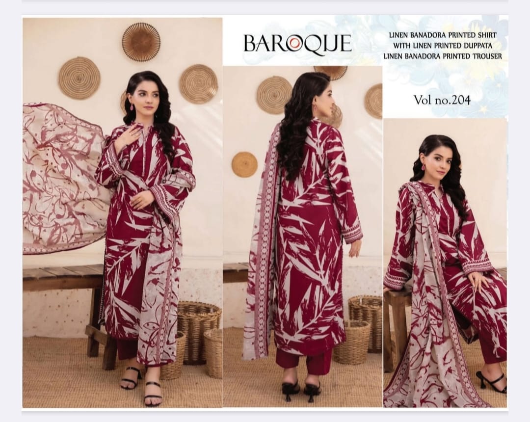 BANA DORIYA LINEN WITH LINEN DUPATTA