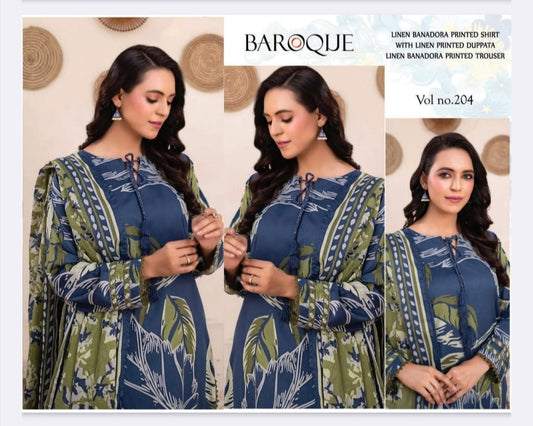 BANA DORIYA LINEN WITH LINEN DUPATTA