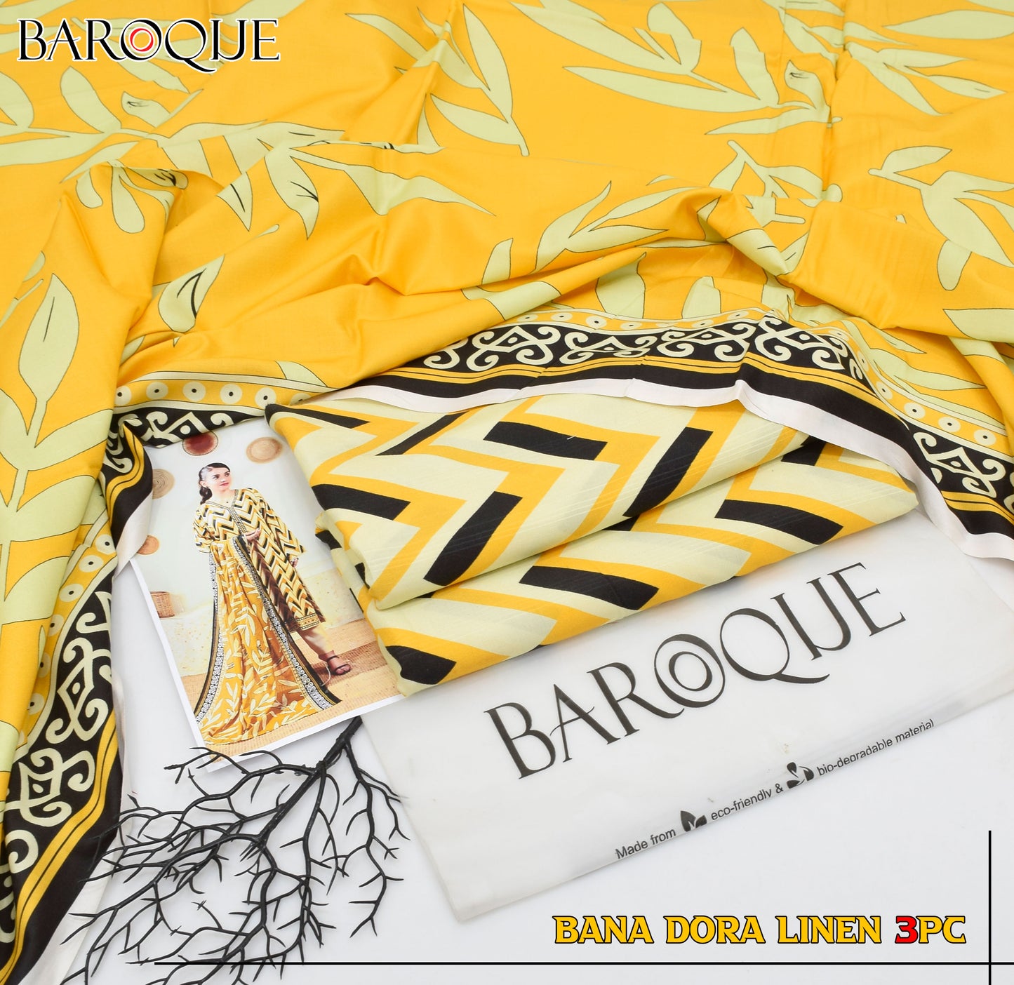 BANA DORIYA LINEN WITH LINEN DUPATTA
