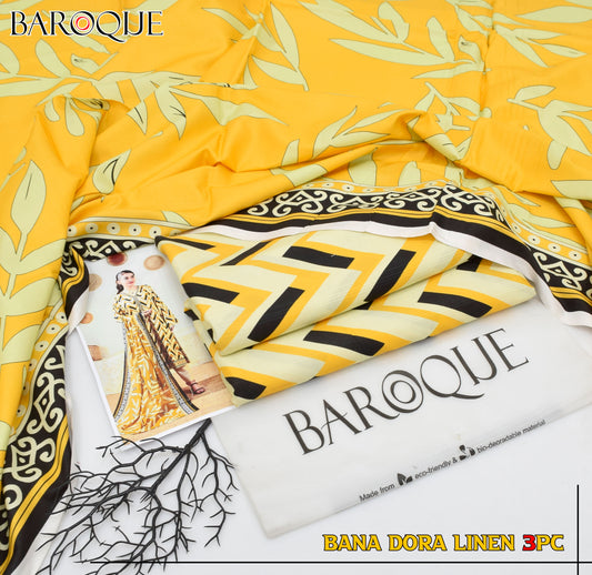 BANA DORIYA LINEN WITH LINEN DUPATTA