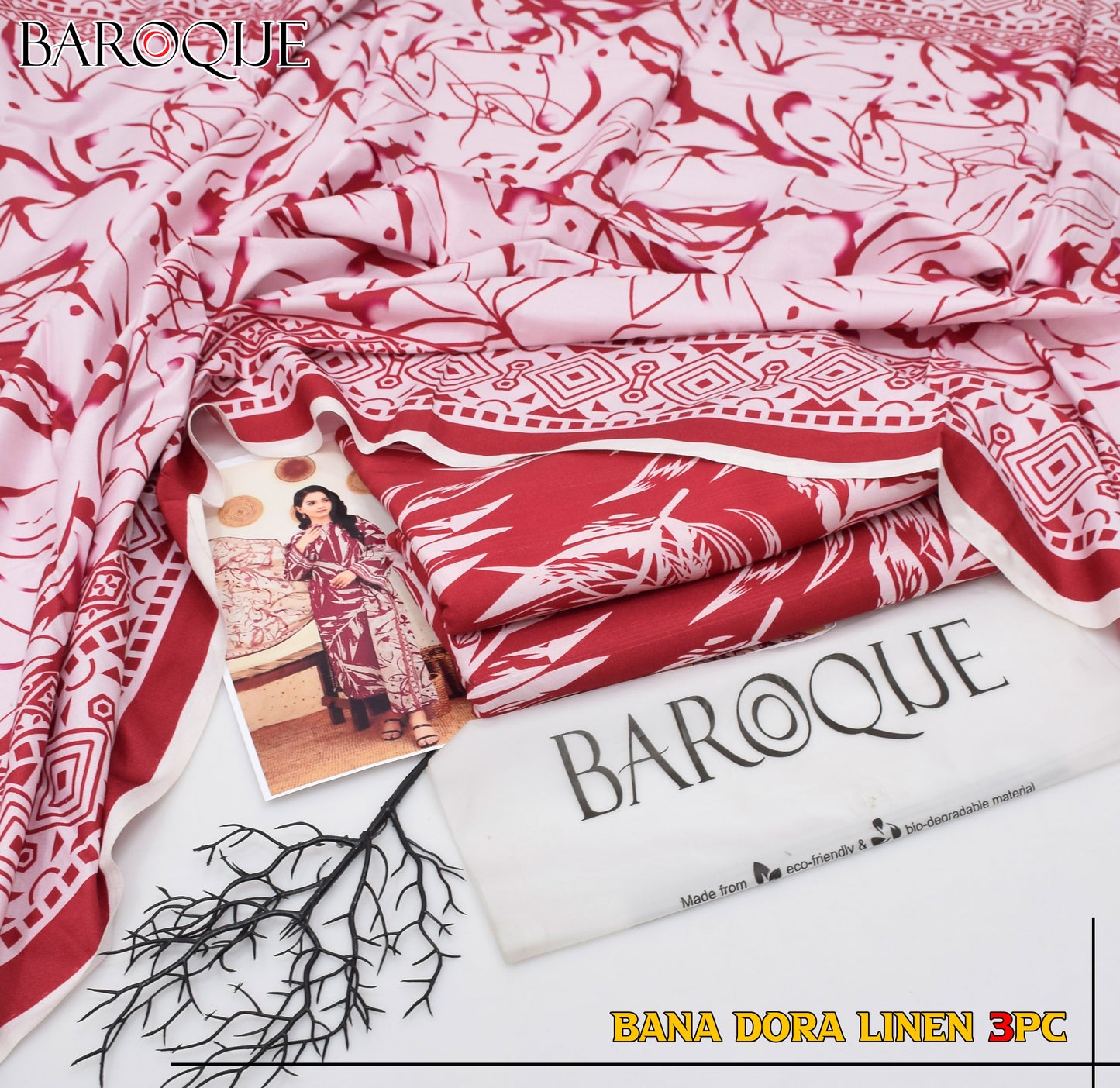 BANA DORIYA LINEN WITH LINEN DUPATTA