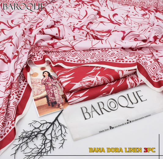BANA DORIYA LINEN WITH LINEN DUPATTA