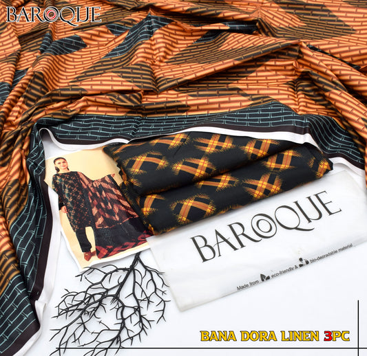BANA DORIYA LINEN WITH LINEN DUPATTA
