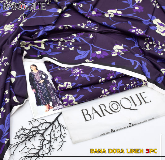 BANA DORIYA LINEN WITH LINEN DUPATTA