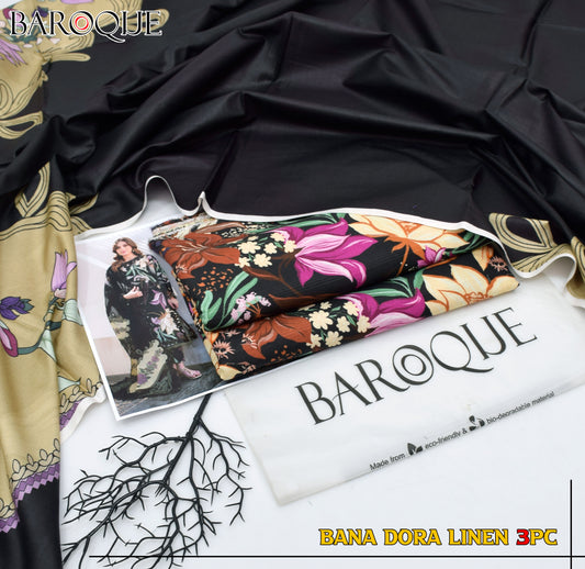 BANA DORIYA LINEN WITH LINEN DUPATTA