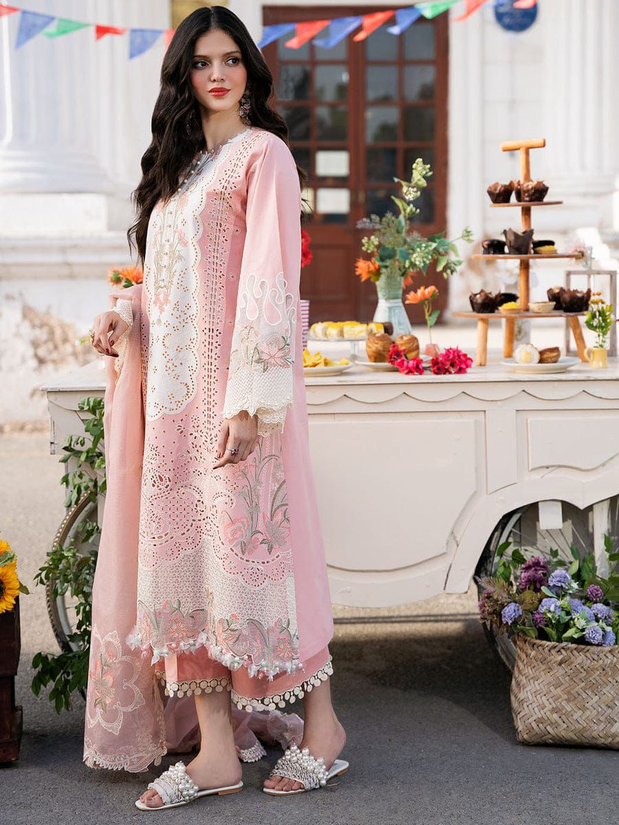 BIN ILYAS FANCY BOORING EMBROIDED 3PC WITH KHAADI NET FANCY DUPATTA