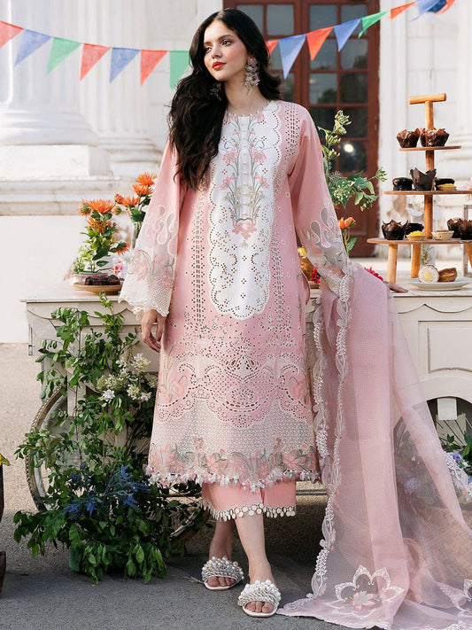 BIN ILYAS FANCY BOORING EMBROIDED 3PC WITH KHAADI NET FANCY DUPATTA