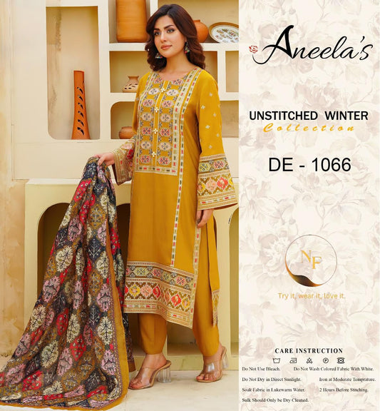 ANEELA'S PREMIUM AIR JET DHANAK 3PC EMB